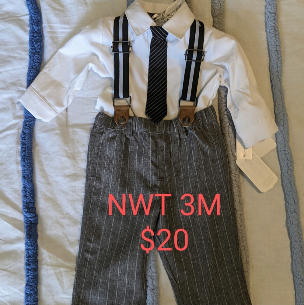 NWT boys suit and suspenders